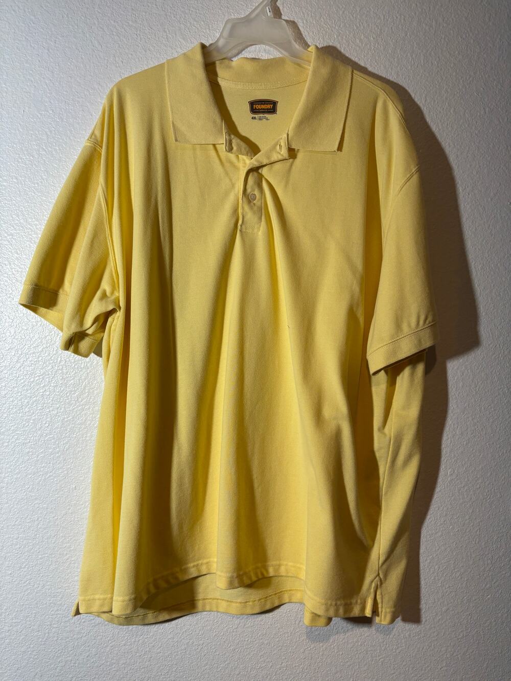 Foundry Supply Co Men's Size 4XL Yellow Short Sleeve Casual Cotton Polo Shirt